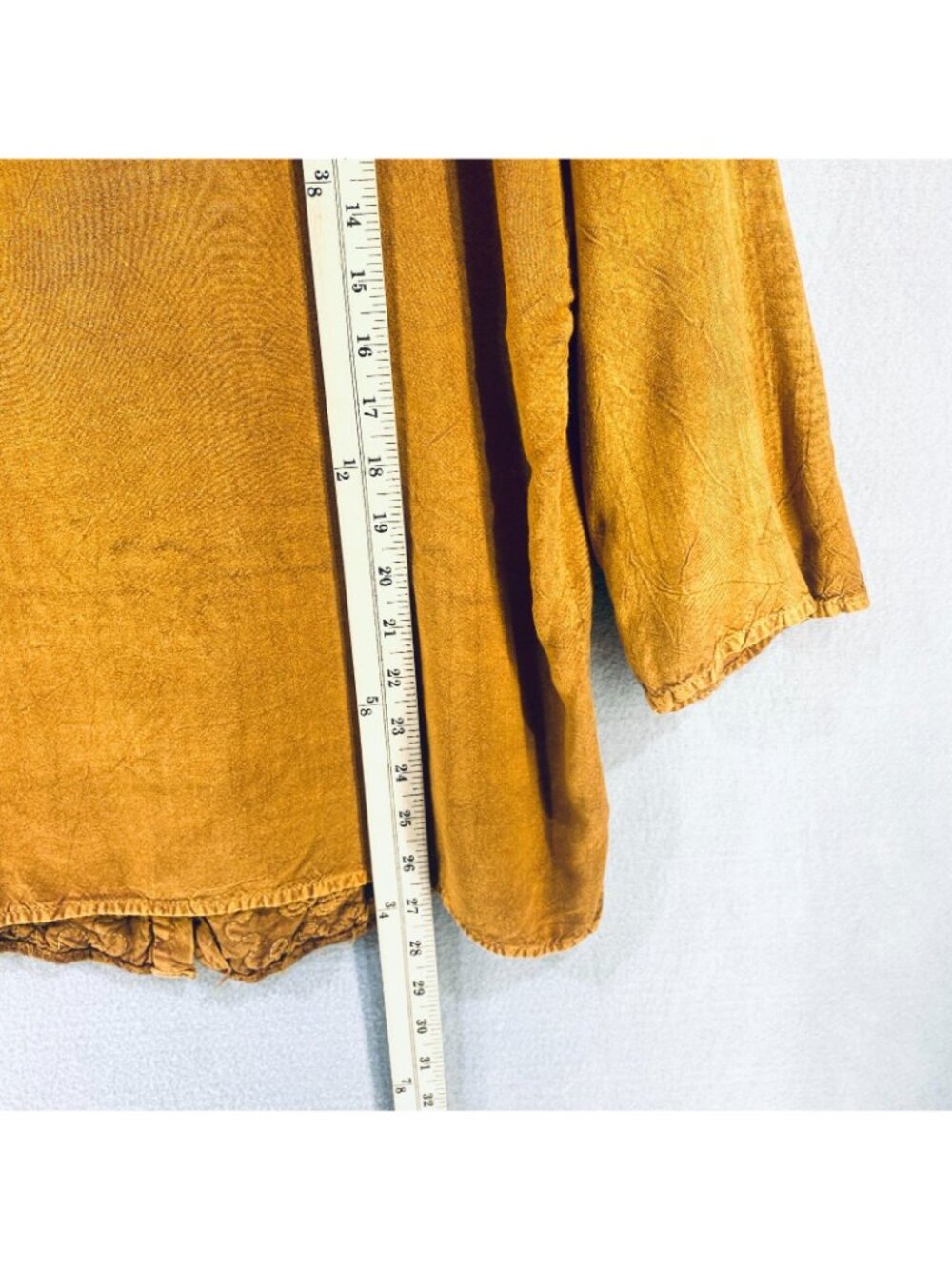 Vintage y2k Top Womens L Orange Floral Embroidered Patchwork Blouse Boho Velvet - Picture 10 of 12